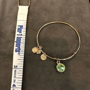 Alex and Ani peridot gold bracelet